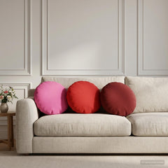 vidaXL Throw Pillow 6 pcs HEERLEN Wine Red Dia. 40 cm Polyester 1
