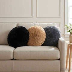 vidaXL Cushion with Pillow HEERLEN 2 pcs Black PV Fleece 1
