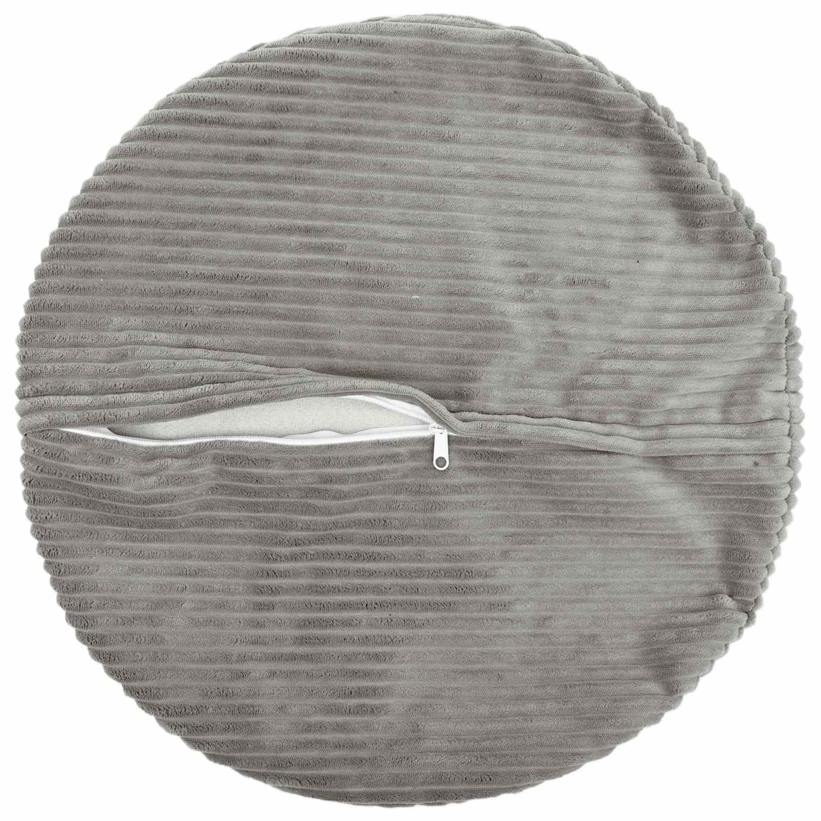 vidaXL Cushion Cover 6 pcs HEERLEN Light Grey Ø 50 cm Corduroy 3