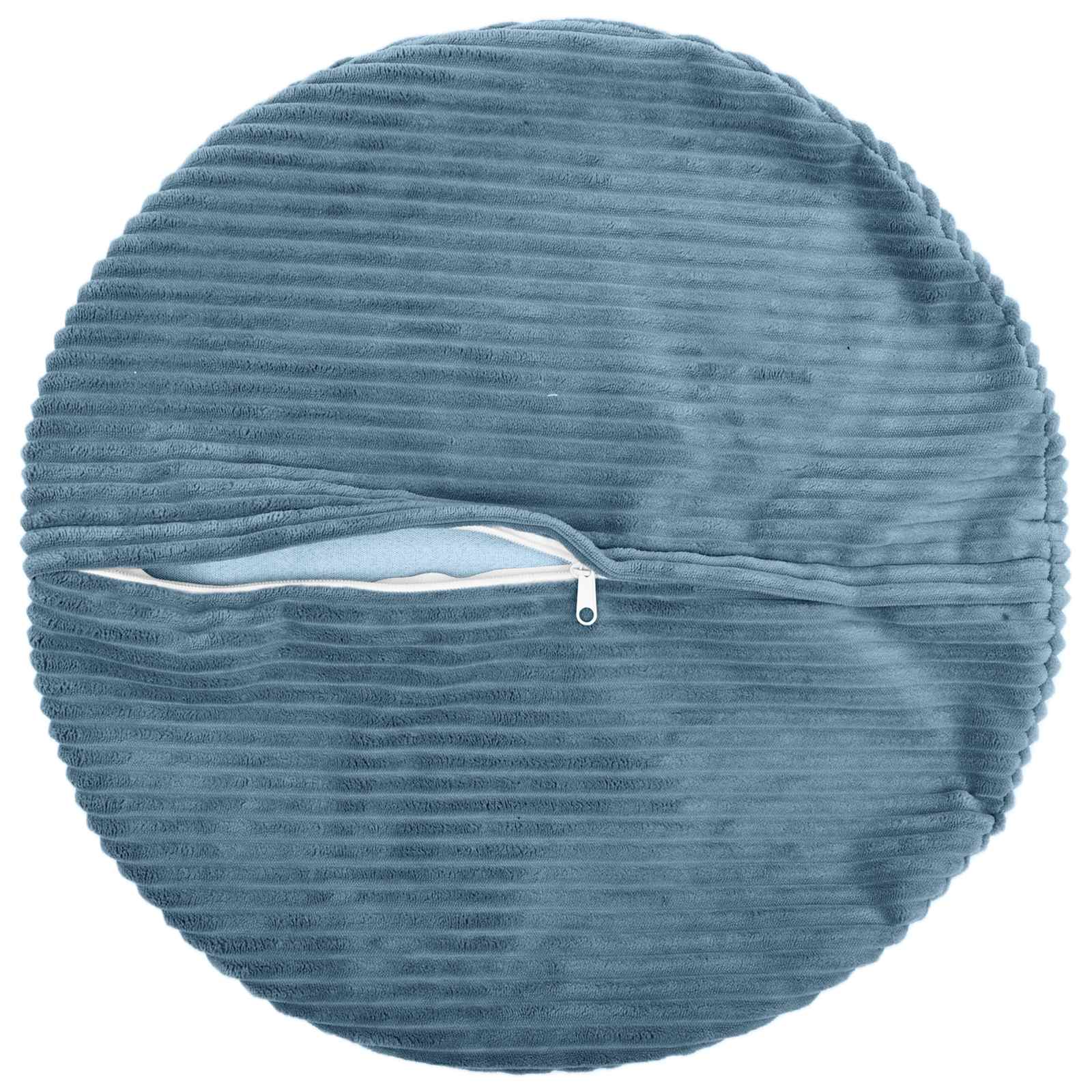 vidaXL Cushion Cover 6 pcs HEERLEN Blue Ø 50 cm Corduroy 3