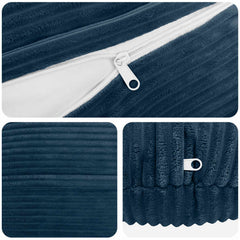 vidaXL Cushion Cover 6 pcs HEERLEN Navy Blue Ø 50 cm Corduroy 4