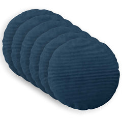 vidaXL Cushion Cover 6 pcs HEERLEN Navy Blue Ø 50 cm Corduroy 1