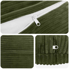 vidaXL Cushion Cover 6 pcs HEERLEN Green Ø 50 cm Corduroy 4