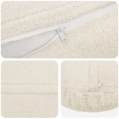 vidaXL Cushion Cover 6 pcs HEERLEN Cream Ø 50 cm Bouclé 4
