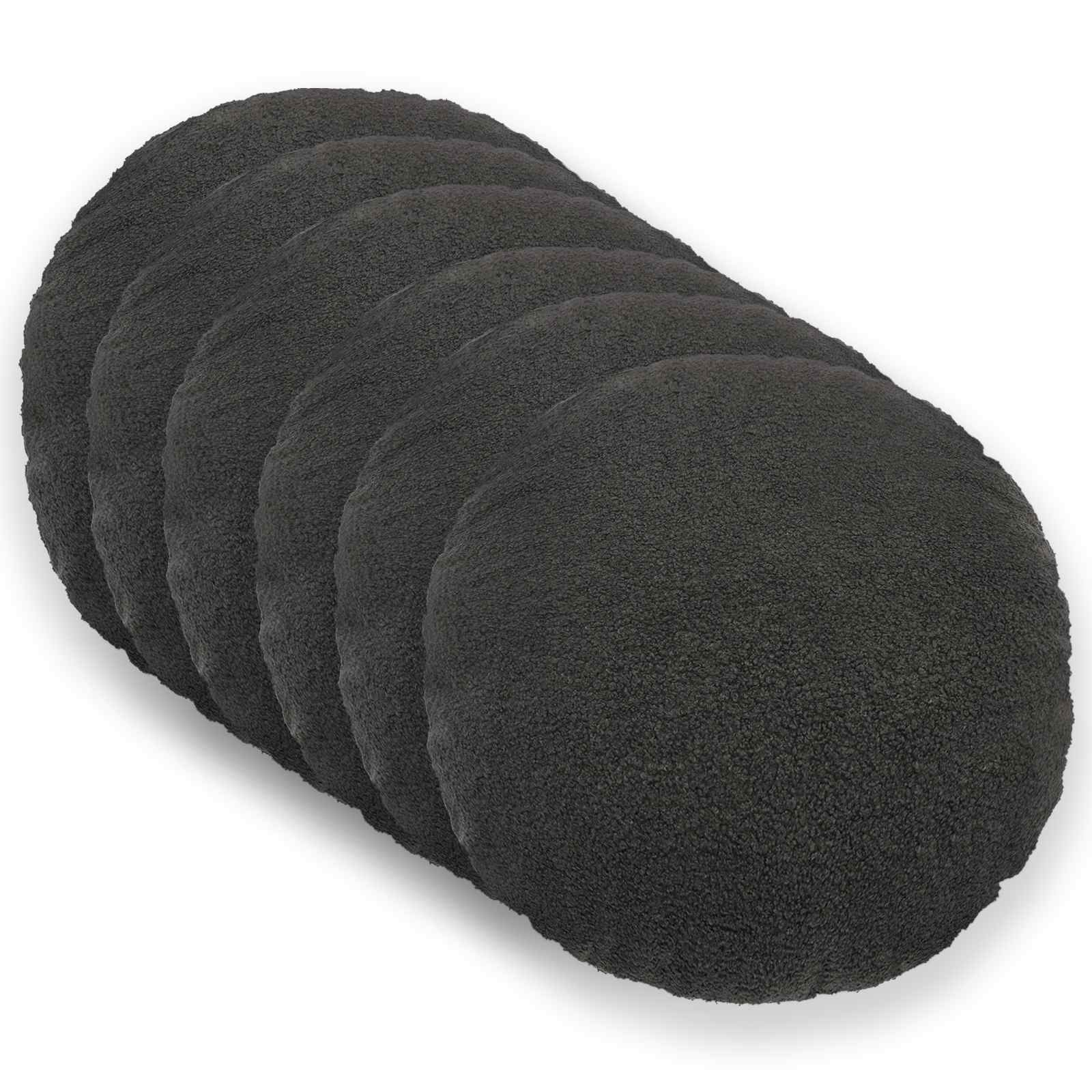 vidaXL Cushion Cover 6 pcs HEERLEN Dark Grey Ø 50 cm Bouclé 1