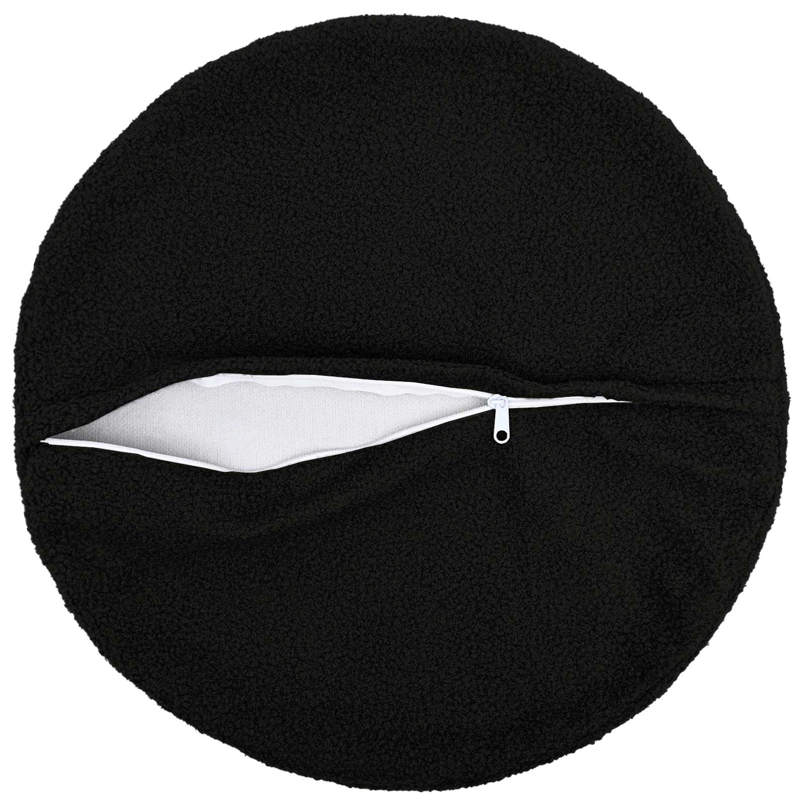 vidaXL Cushion Cover 6 pcs HEERLEN Black Ø 50 cm Bouclé 3