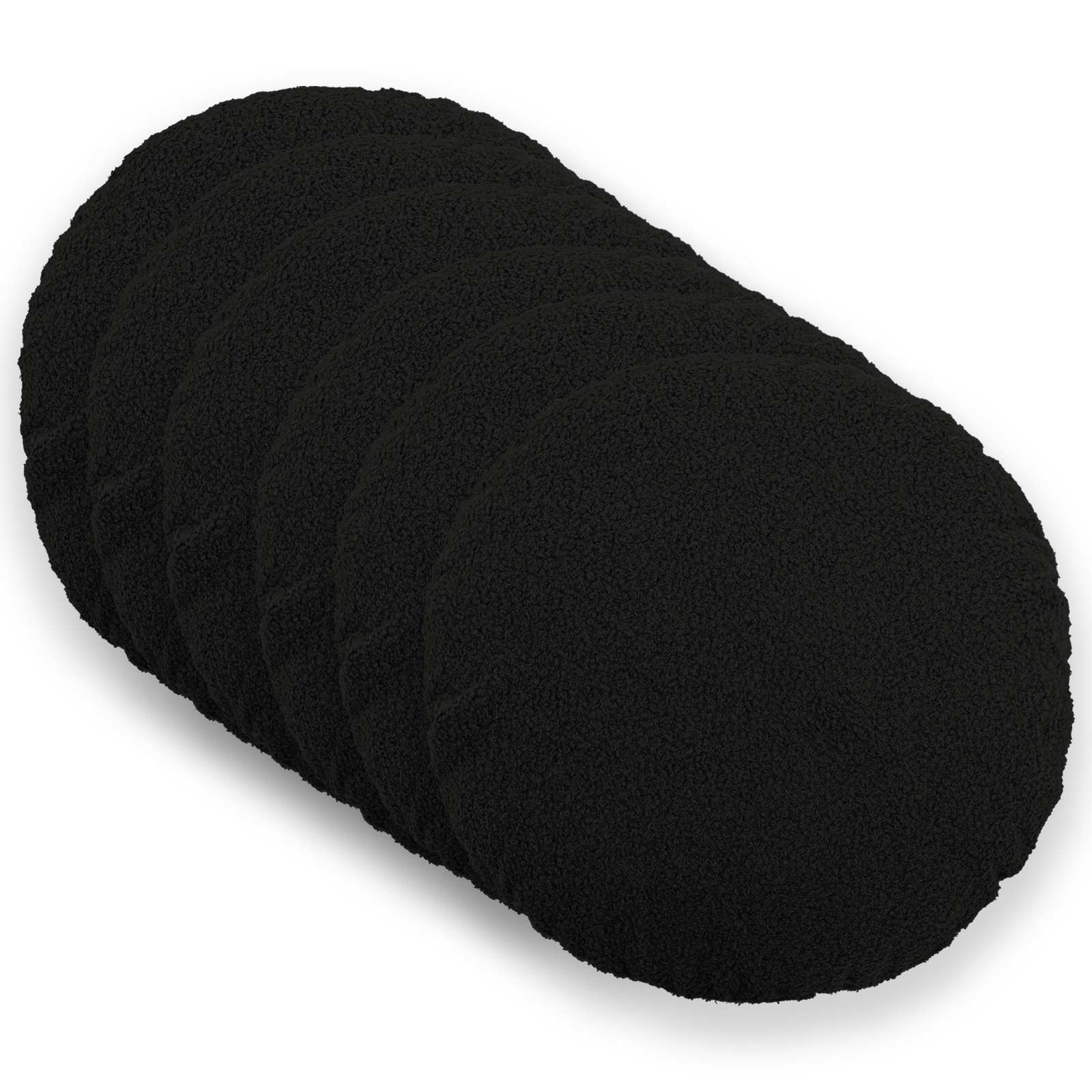 vidaXL Cushion Cover 6 pcs HEERLEN Black Ø 50 cm Bouclé 1