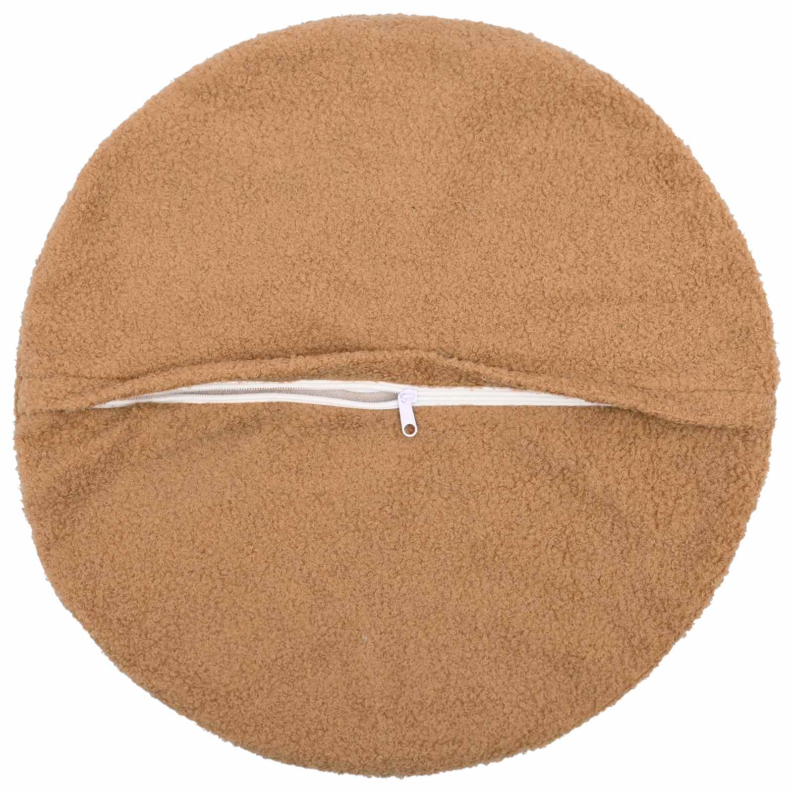vidaXL Cushion Cover 6 pcs HEERLEN Beige Ø 50 cm Bouclé 3
