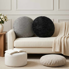 vidaXL Cushion Cover 6 pcs HEERLEN Light Grey Ø 50 cm Chenille Fabric 1