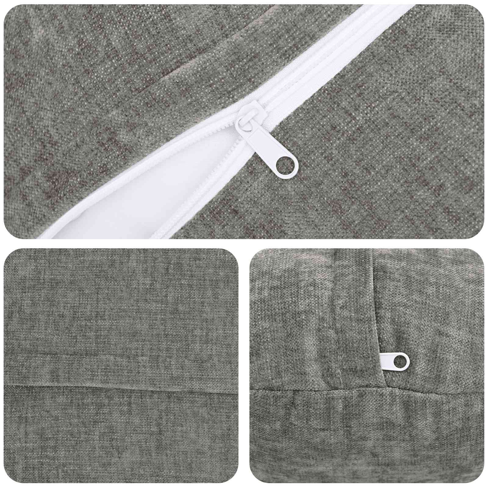 vidaXL Cushion Cover 6 pcs HEERLEN Dark Grey Ø 50 cm Chenille Fabric 6