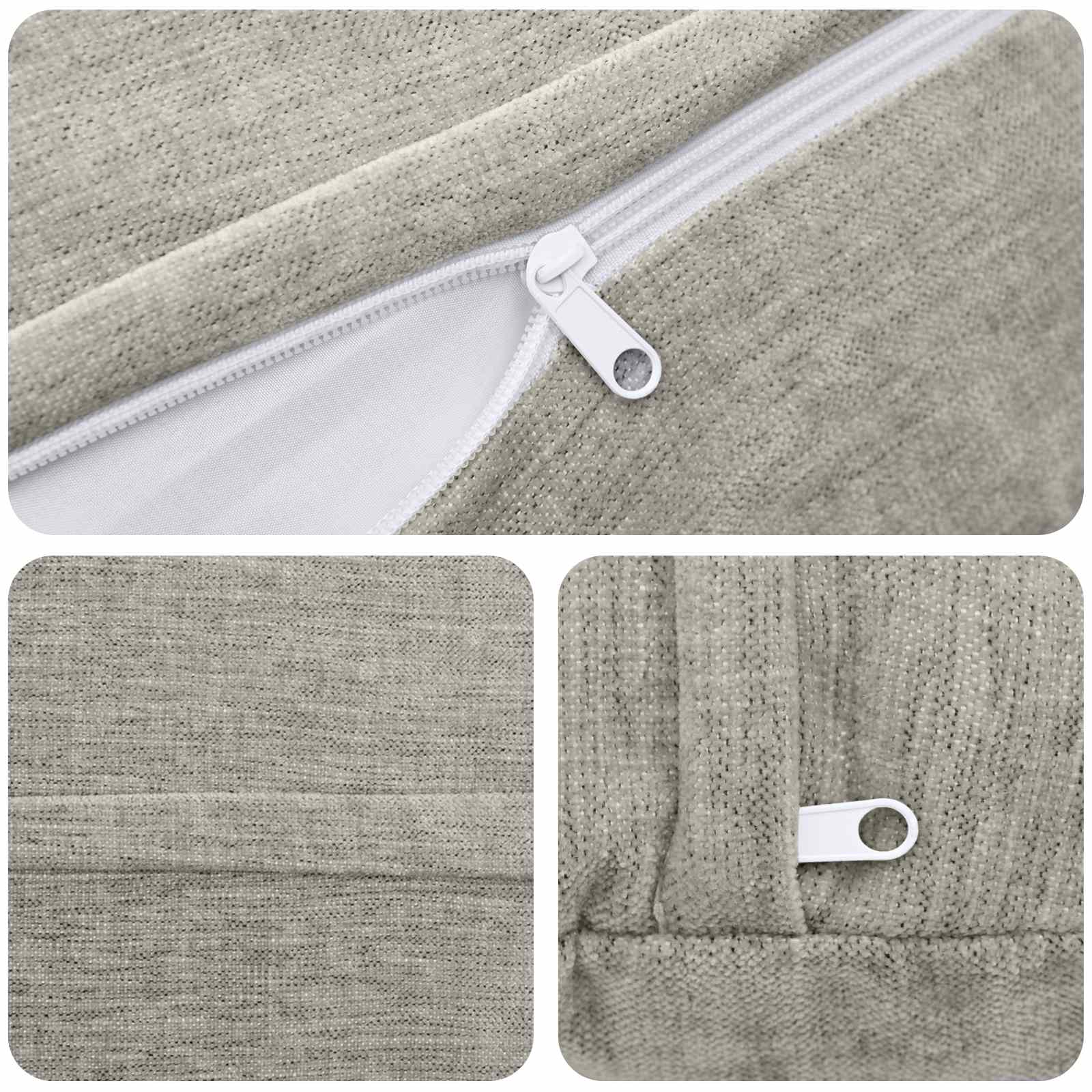 vidaXL Cushion Cover 6 pcs HEERLEN Light Grey Ø 50 cm Chenille Fabric 6