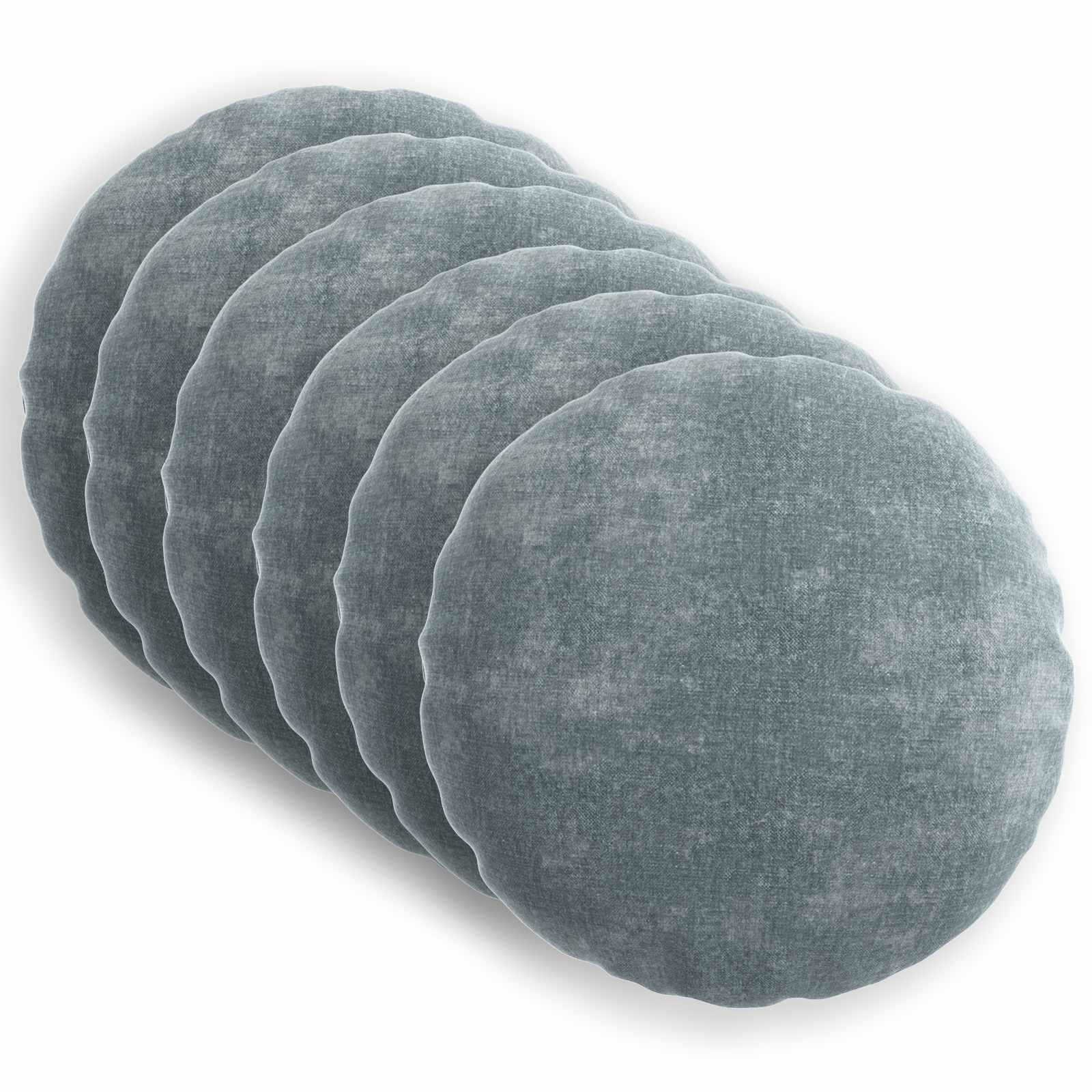 vidaXL Cushion Cover 6 pcs HEERLEN Light Blue Ø 50 cm Chenille Fabric 2
