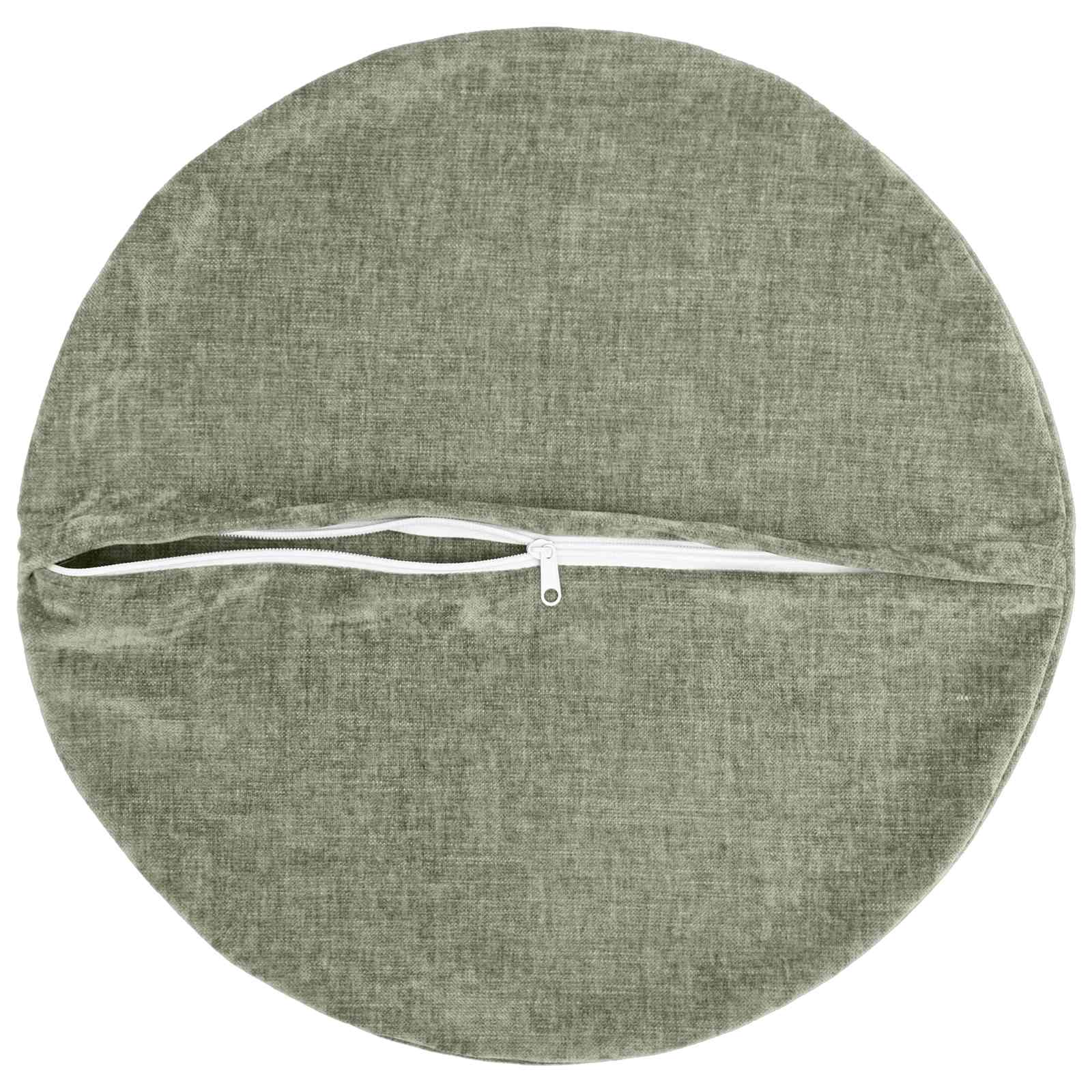 vidaXL Cushion Cover 6 pcs HEERLEN Green Ø 50 cm Chenille Fabric 5