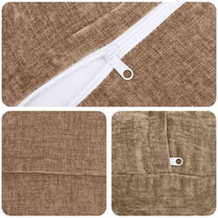 vidaXL Cushion Cover 6 pcs HEERLEN Brown Ø 50 cm Chenille Fabric 6