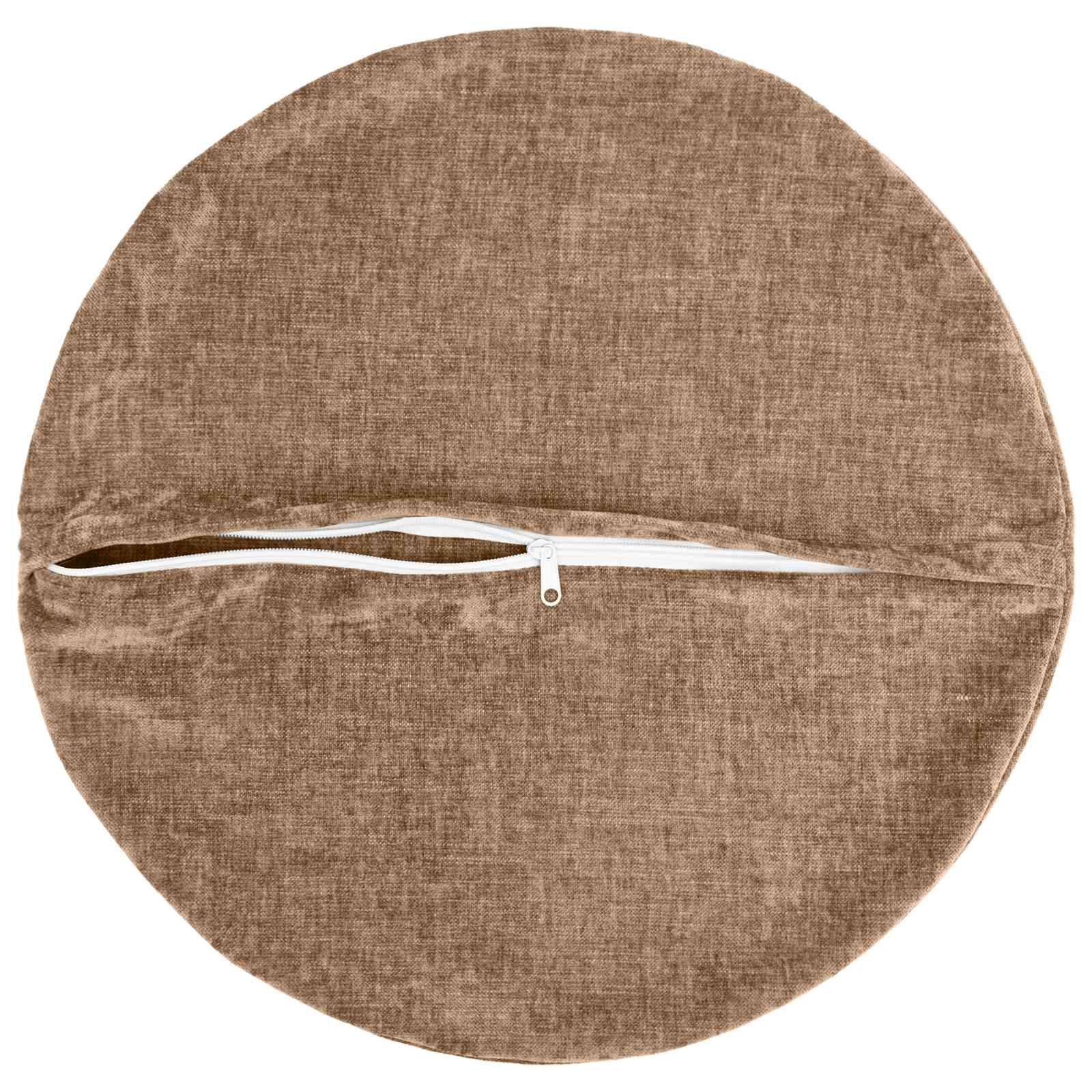 vidaXL Cushion Cover 6 pcs HEERLEN Brown Ø 50 cm Chenille Fabric 5