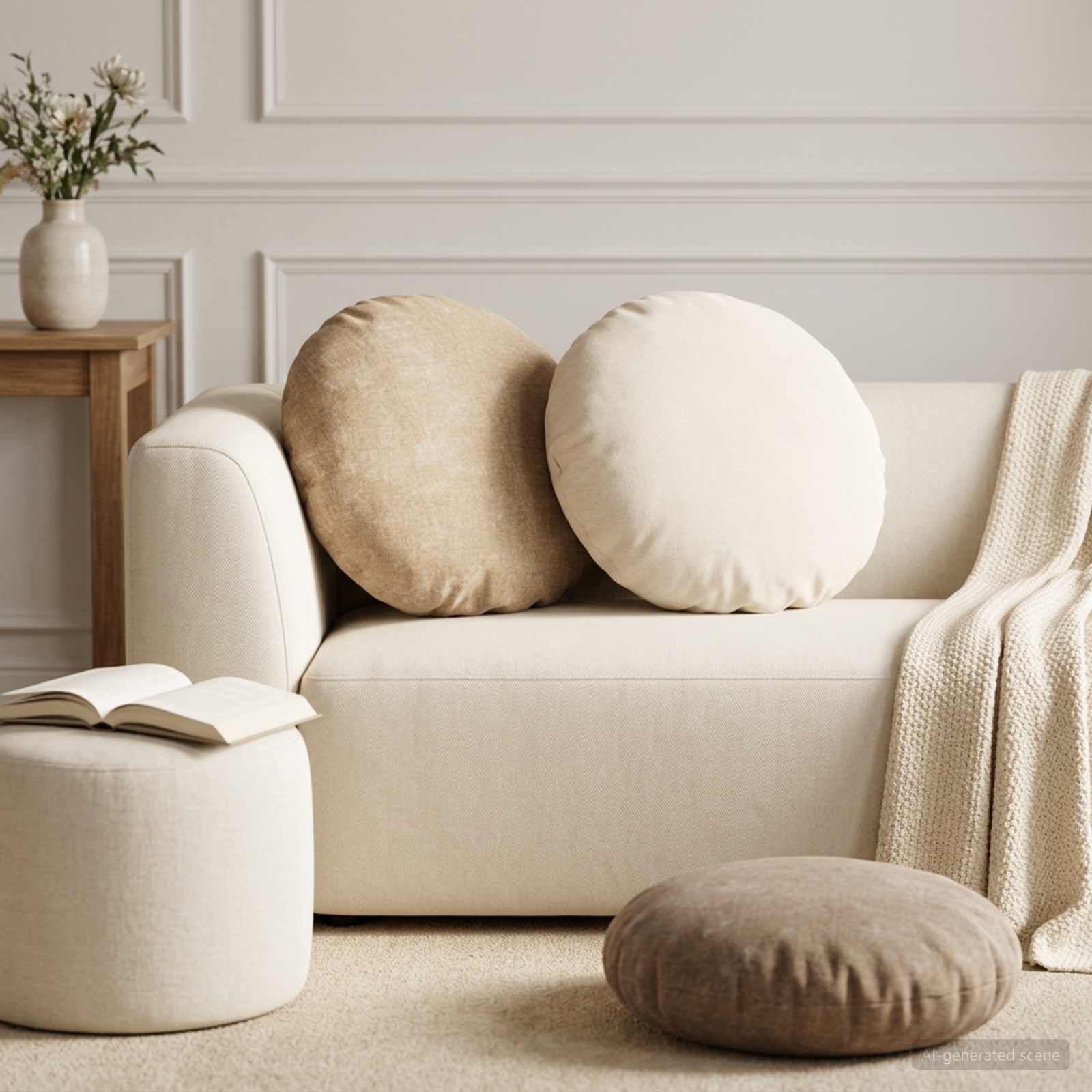 vidaXL Cushion Cover 6 pcs HEERLEN Brown Ø 50 cm Chenille Fabric 1