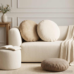 vidaXL Cushion Cover 6 pcs HEERLEN Brown Ø 50 cm Chenille Fabric 1