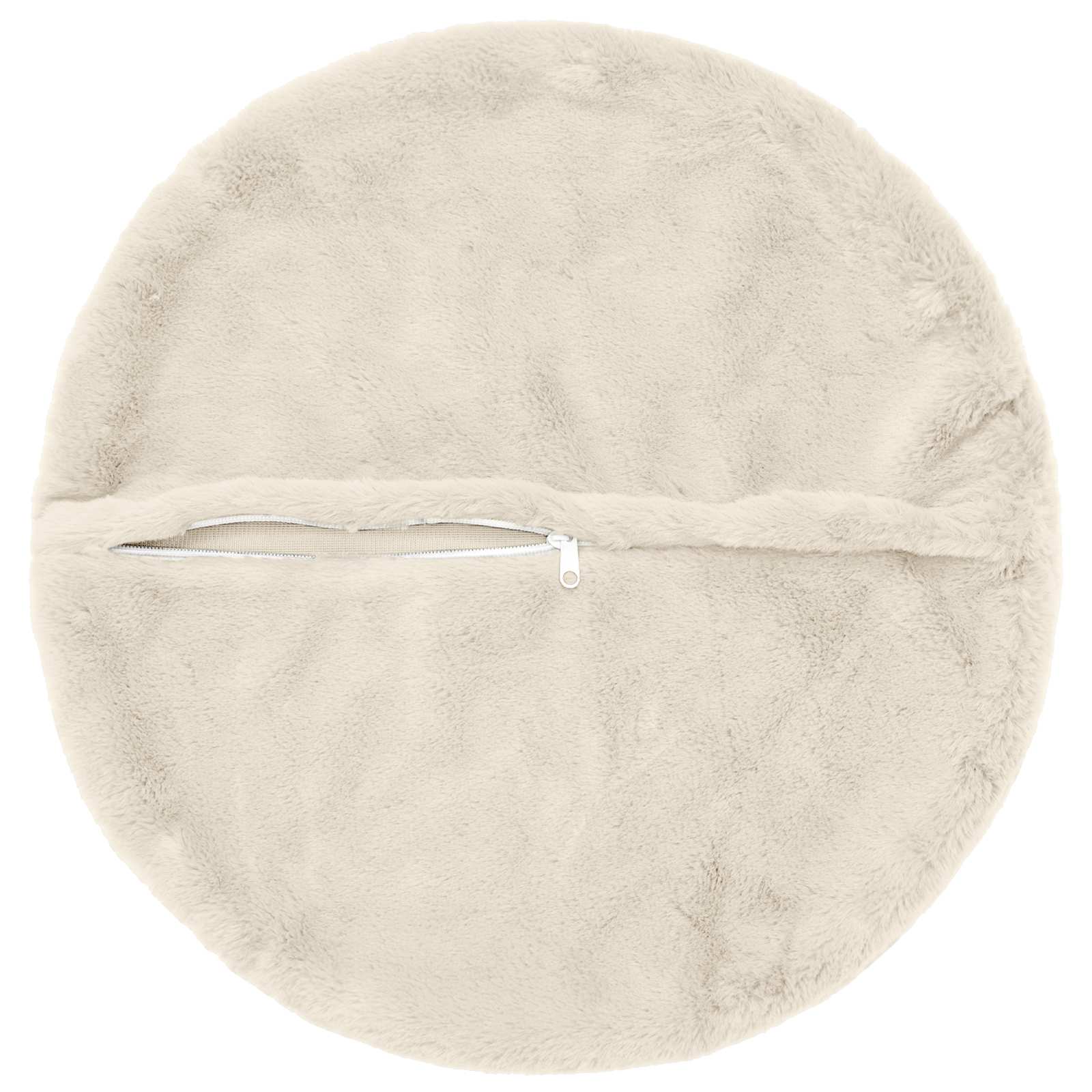 vidaXL Cushion Cover 6 pcs HEERLEN White Ø 60 cm Faux Rabbit Fur 4