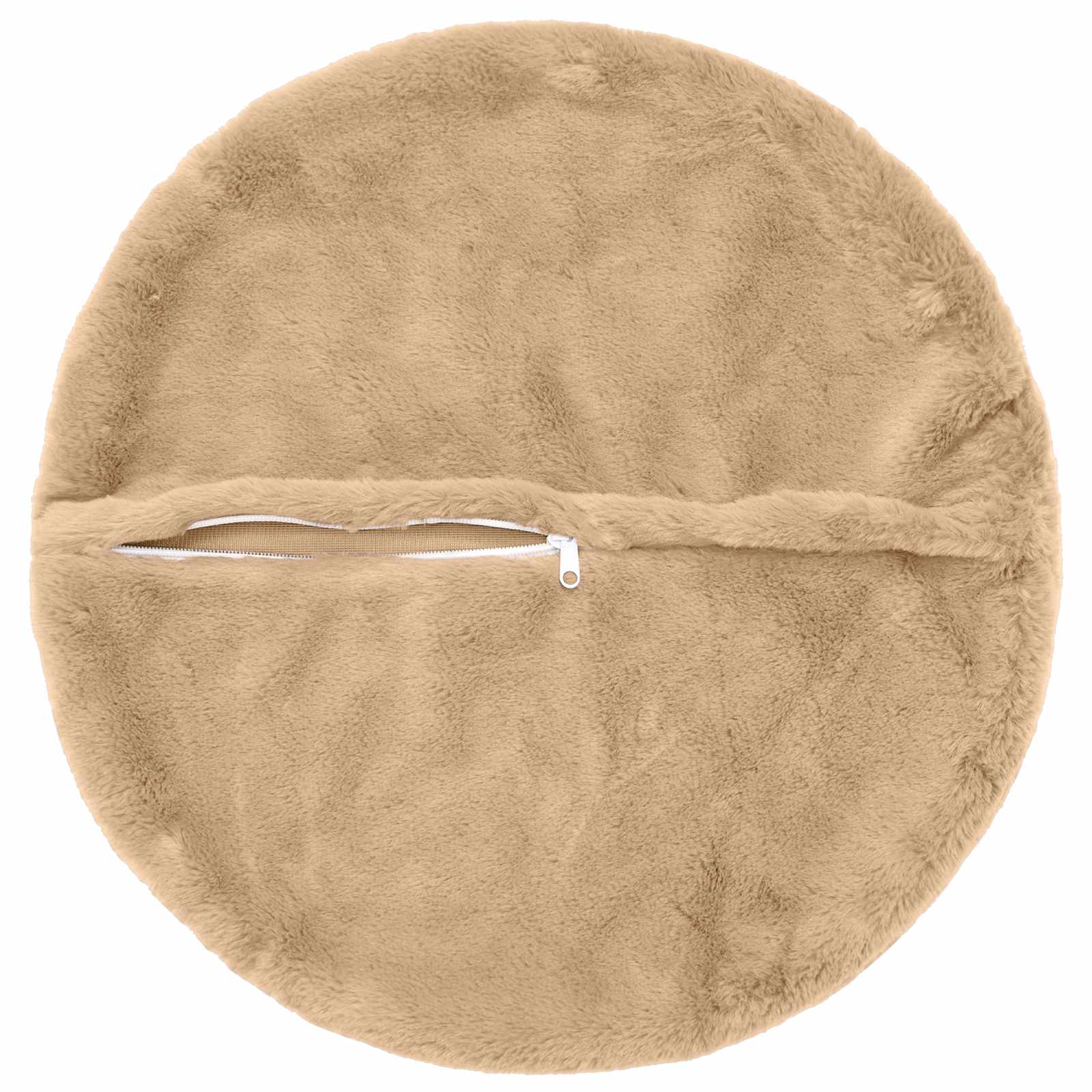 vidaXL Cushion Cover 6 pcs HEERLEN Cream Ø 60 cm Faux Rabbit Fur 4