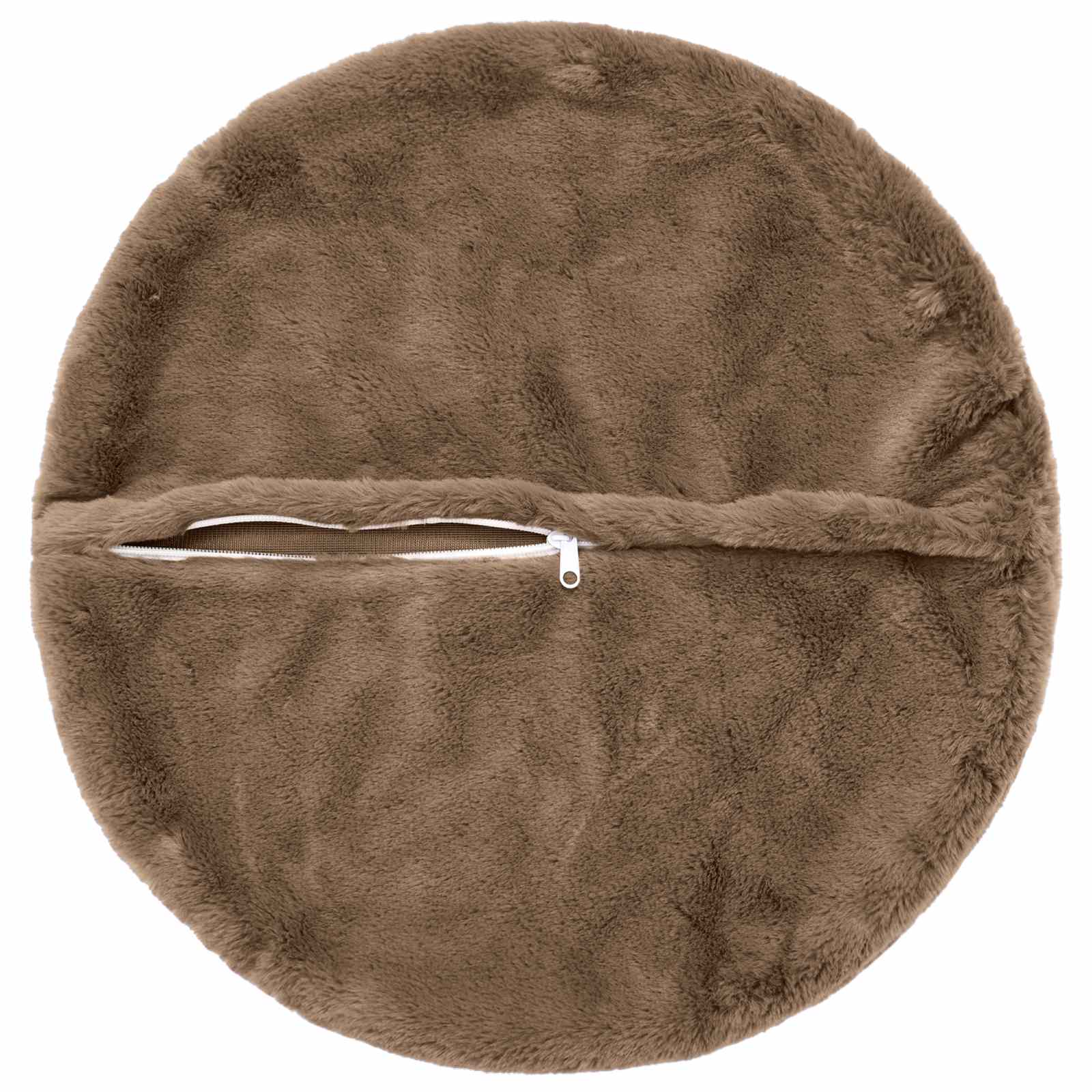 vidaXL Cushion Cover 6 pcs HEERLEN Light Brown Ø 60 cm Faux Rabbit Fur 4