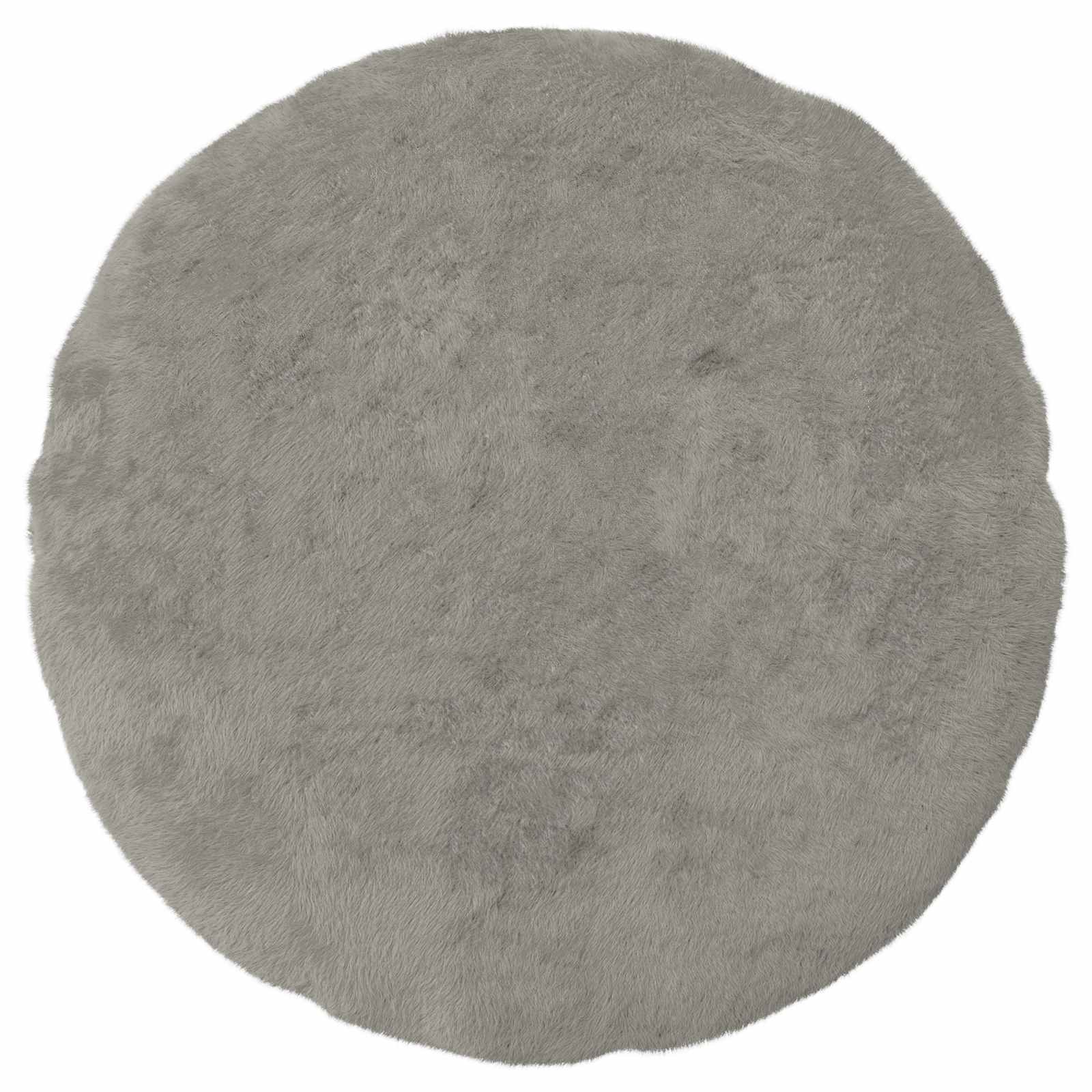vidaXL Cushion Cover 6 pcs HEERLEN Light Grey Ø 60 cm Faux Rabbit Fur 3