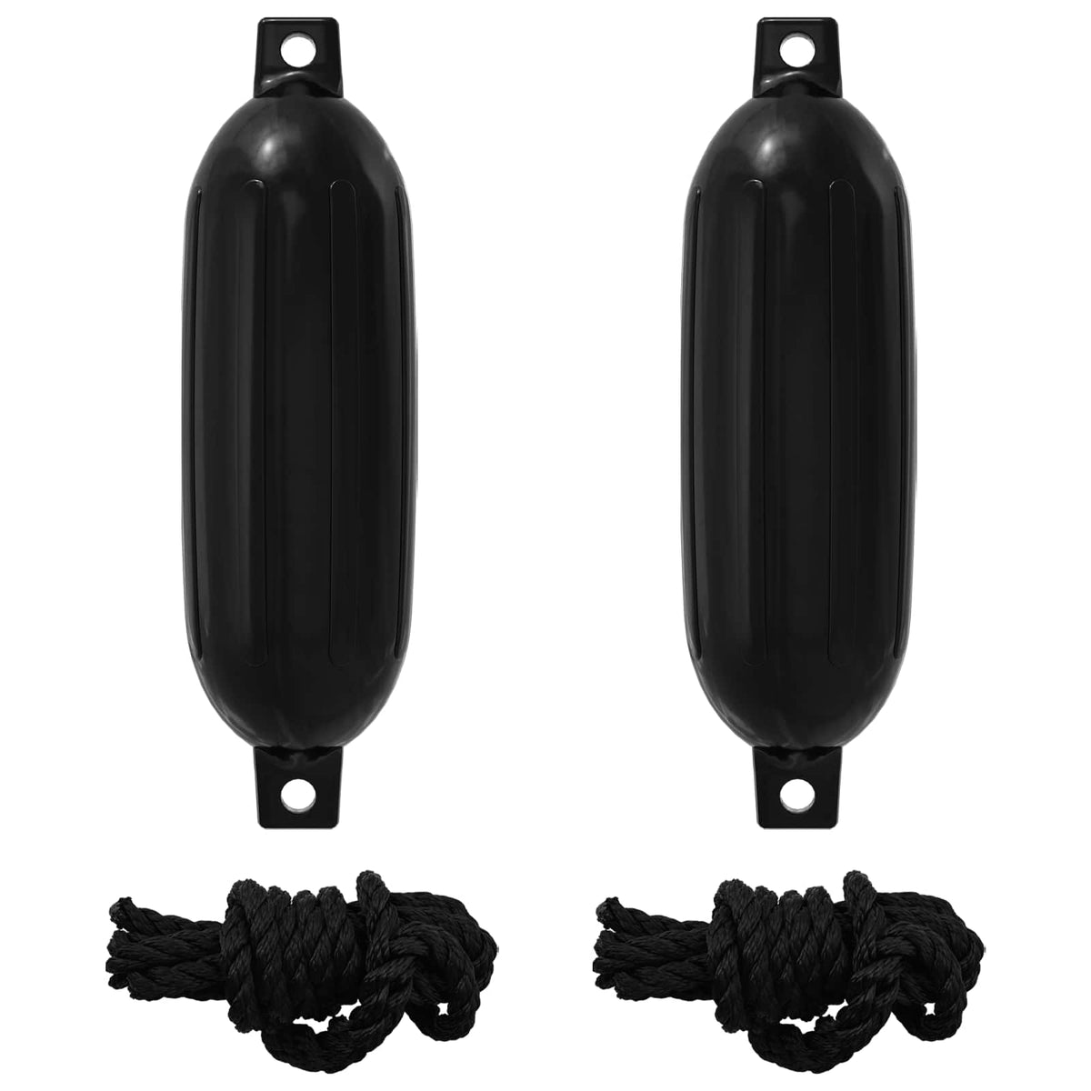vidaXL Boat Fenders 2 pcs Ø 16 x 58 cm Black PVC 2