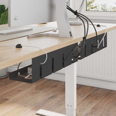 vidaXL Under Desk Cable Management Tray 2 pcs Black 43 x 12 x 10 cm 1