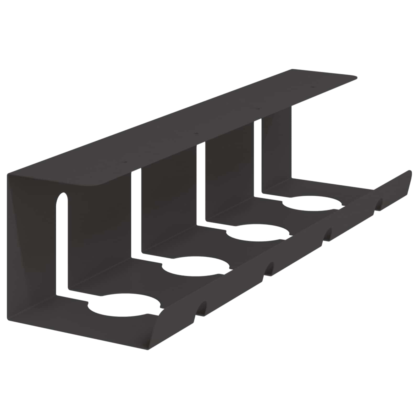 vidaXL Under Desk Cable Management Tray 2 pcs Black 43 x 12 x 10 cm 4