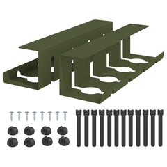 vidaXL Under Desk Cable Management Tray 2 pcs Olive Green 2