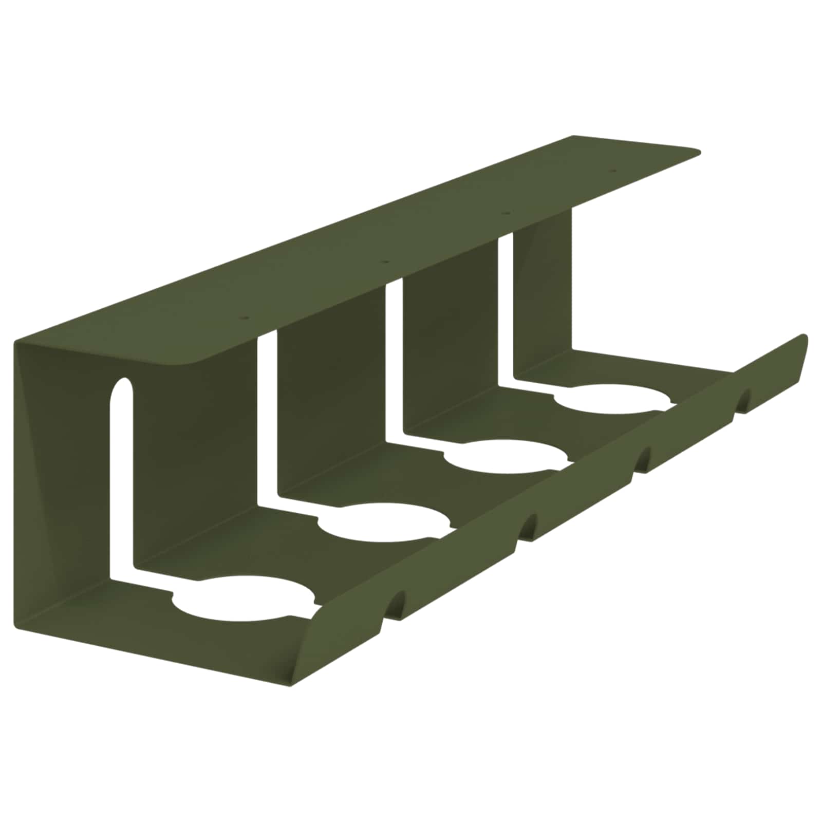 vidaXL Under Desk Cable Management Tray 2 pcs Olive Green 4