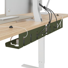 vidaXL Under Desk Cable Management Tray 2 pcs Olive Green 3