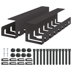 vidaXL Under Desk Cable Management Tray 2 pcs Black 43 x 10 x 10 cm 2