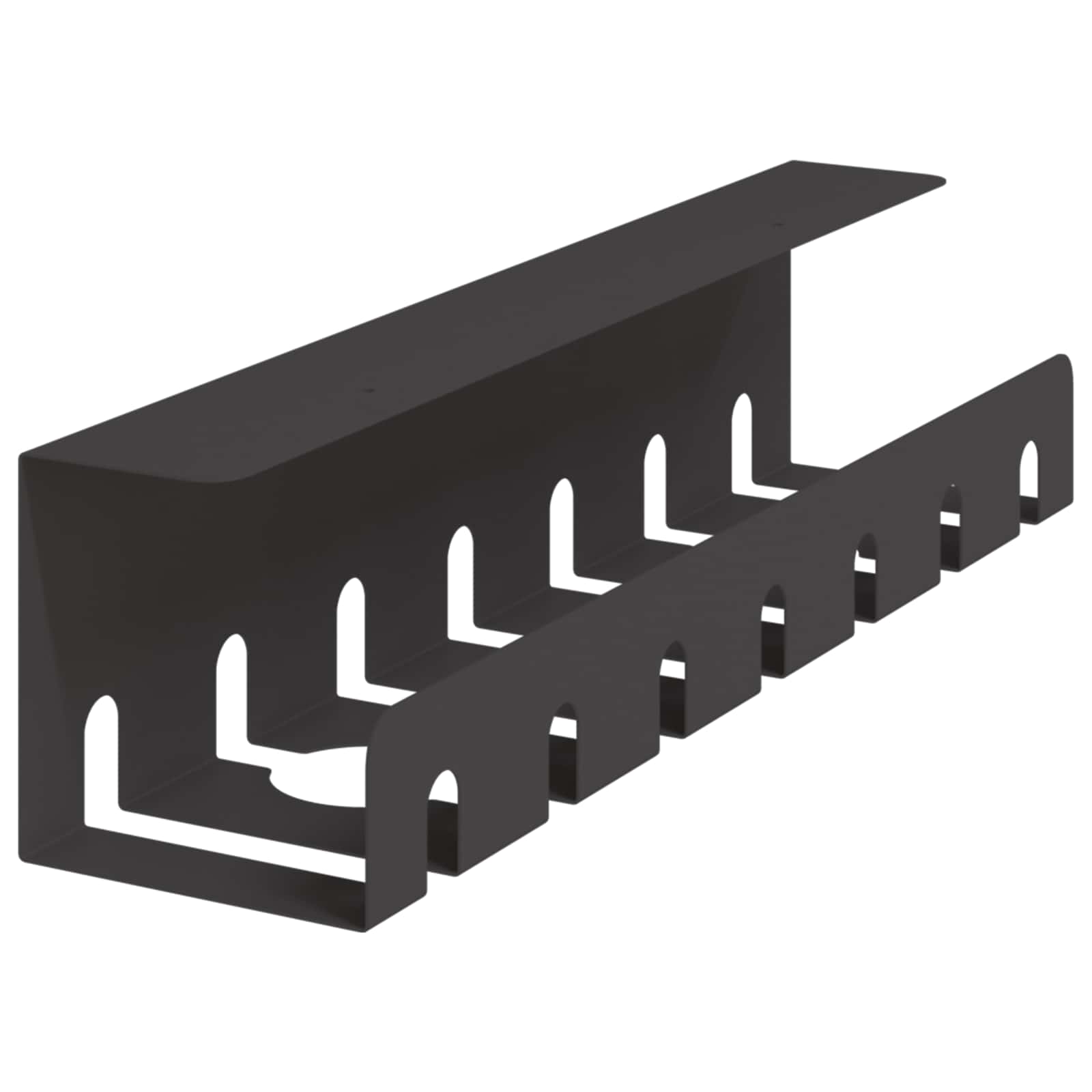 vidaXL Under Desk Cable Management Tray 2 pcs Black 43 x 10 x 10 cm 4