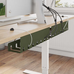 vidaXL Under Desk Cable Management Tray 2 pcs Olive Green 1