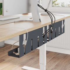 vidaXL Under Desk Cable Management Tray 2 pcs Anthracite 4