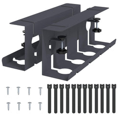 vidaXL Under Desk Cable Management Tray 2 pcs Anthracite 2