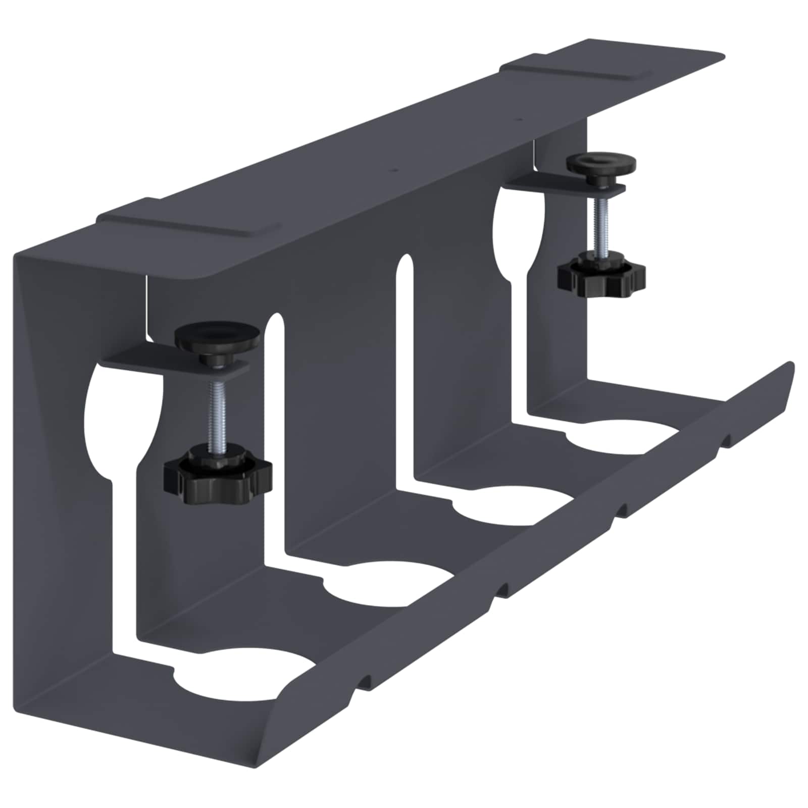 vidaXL Under Desk Cable Management Tray 2 pcs Anthracite 5