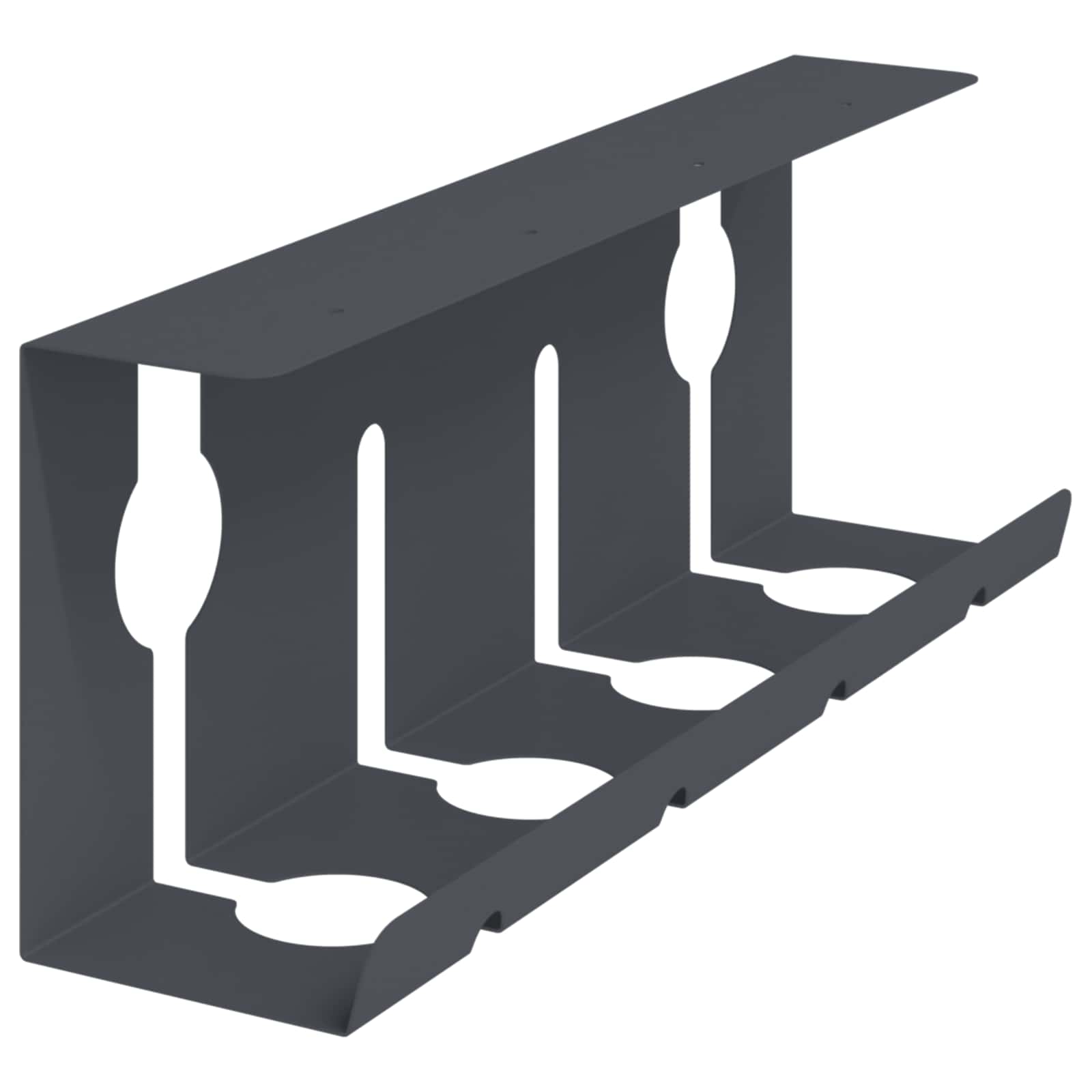 vidaXL Under Desk Cable Management Tray 2 pcs Anthracite 6