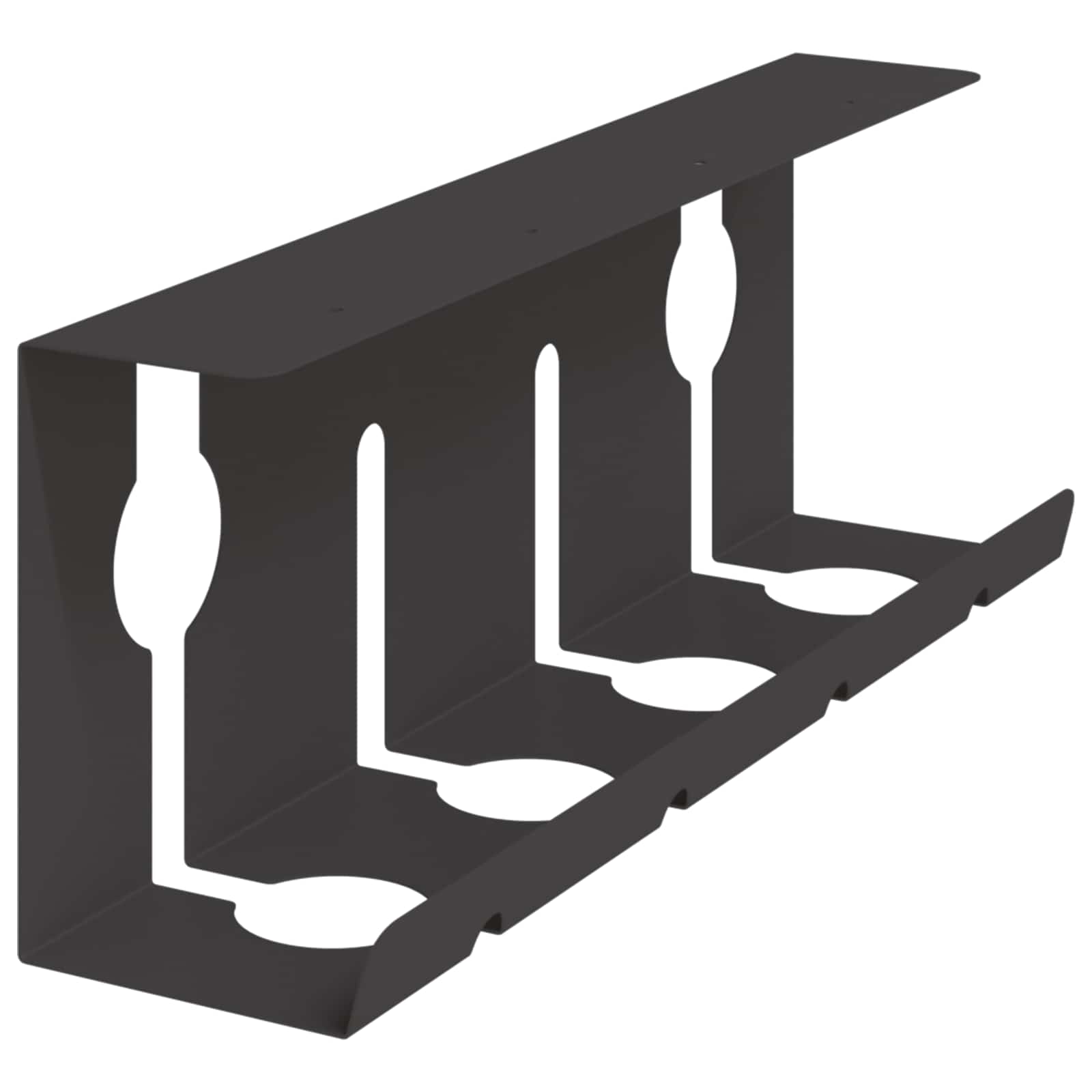 vidaXL Under Desk Cable Management Tray 2 pcs Black 43 x 10 x 15 cm 6