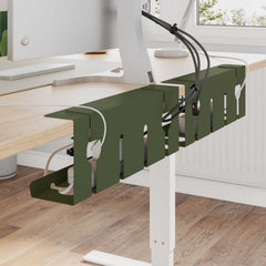 vidaXL Under Desk Cable Management Tray 2 pcs Olive Green 1