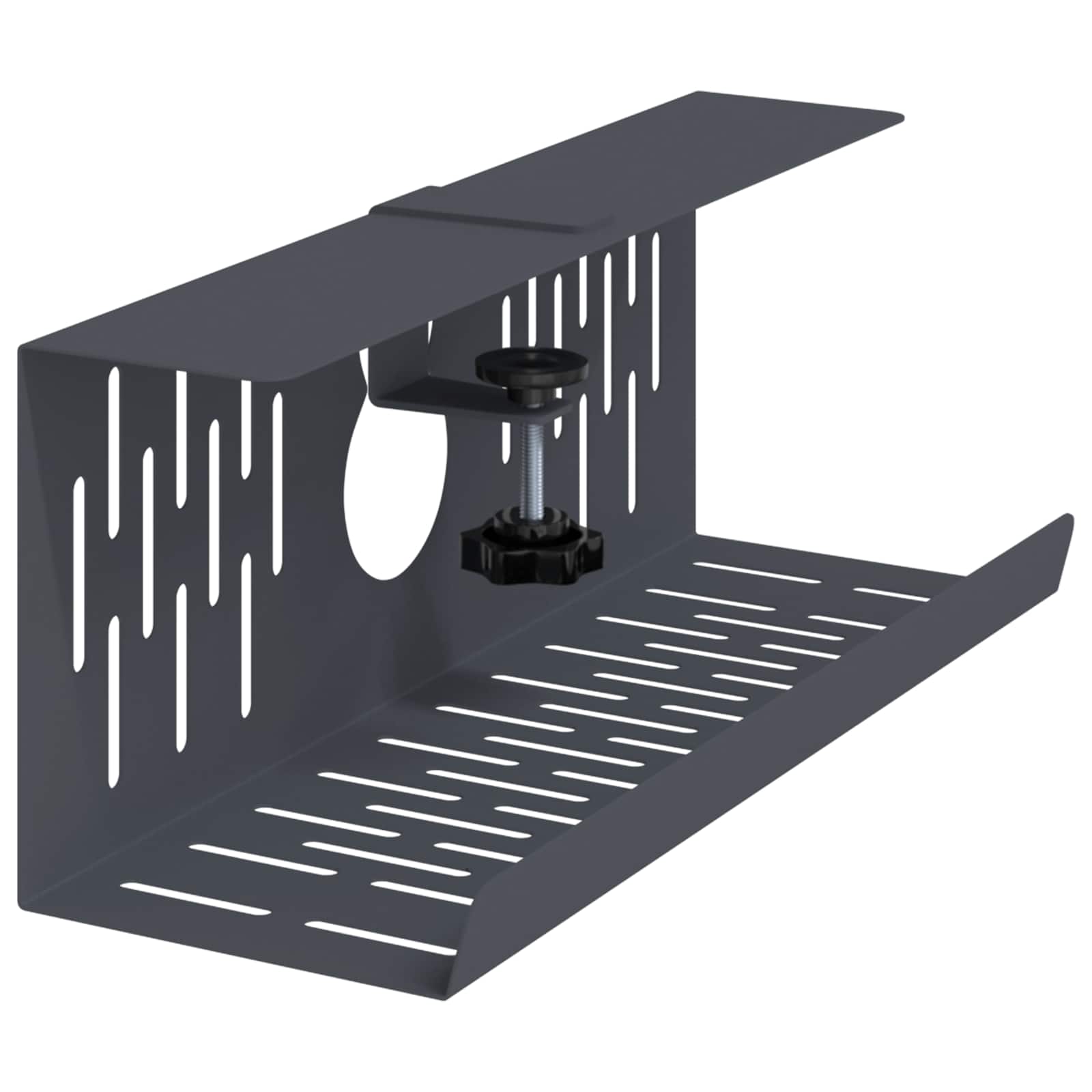vidaXL Under Desk Cable Management Tray 2 pcs Anthracite 4