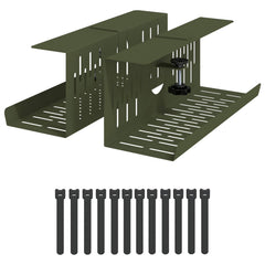 vidaXL Under Desk Cable Management Tray 2 pcs Olive Green 2