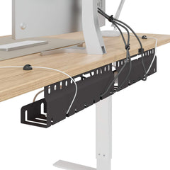 vidaXL Under Desk Cable Management Tray 2 pcs Black 43 x 9 x 11.5 cm 3