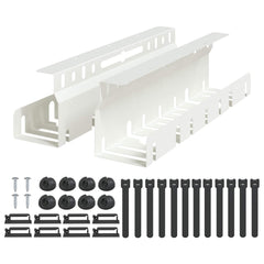 vidaXL Under Desk Cable Management Tray 2 pcs White 43 x 9 x 11.5 cm 2