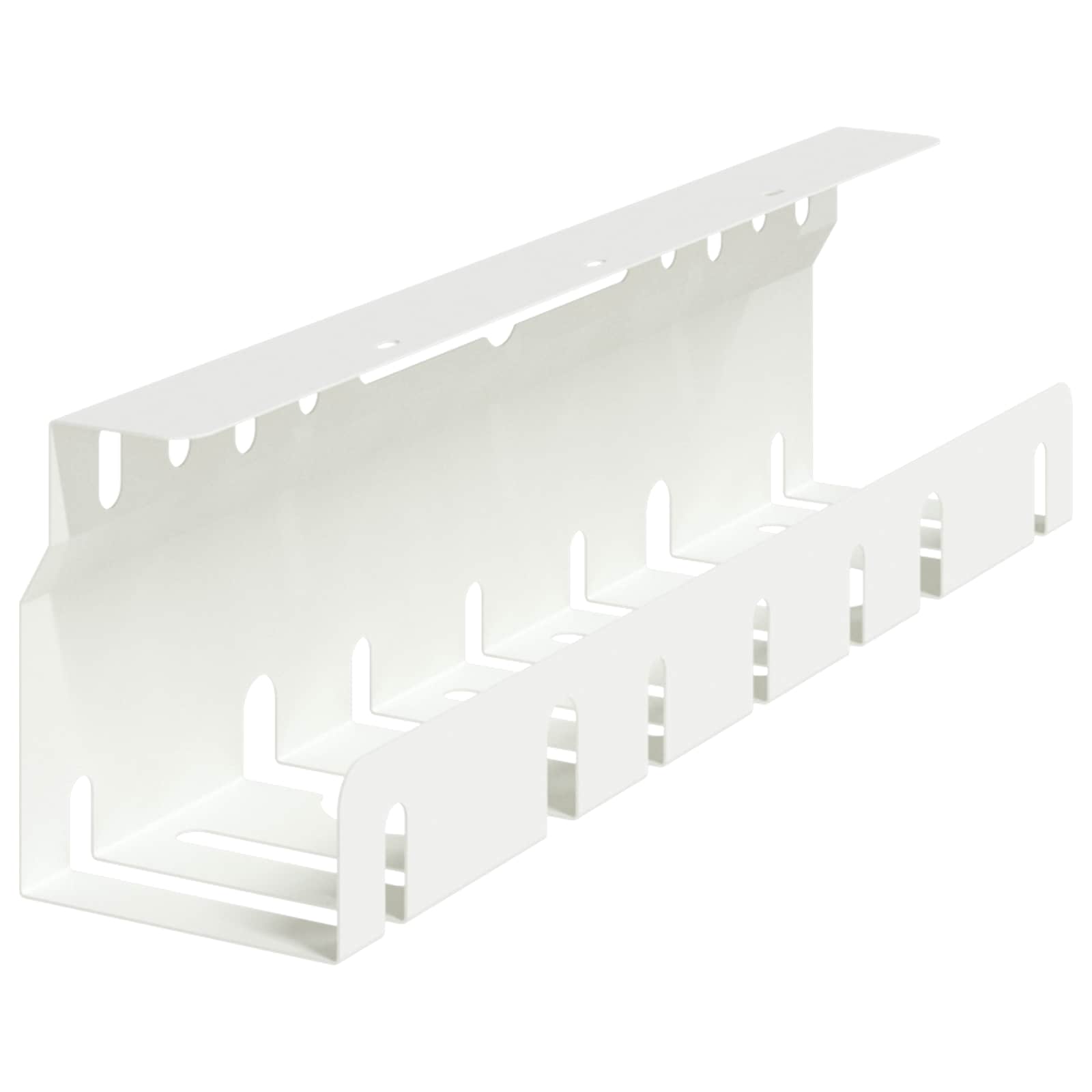 vidaXL Under Desk Cable Management Tray 2 pcs White 43 x 9 x 11.5 cm 4