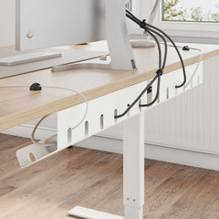 vidaXL Under Desk Cable Management Tray 2 pcs White 1