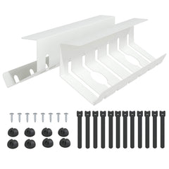 vidaXL Under Desk Cable Management Tray 2 pcs White 2