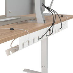 vidaXL Under Desk Cable Management Tray 2 pcs White 3