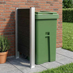 Garbage Bin Fence 85 x 85 x 115 cm Aluminium and WPC Grey 85 cm I shape