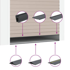 Garage Floor Seal Black 155 x 28 mm EPDM Rubber Arched (28 x 155 mm) 2.5 m